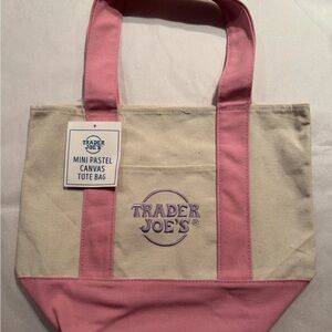 Trader Joe’s Mini Pink Canvas Tote Bag